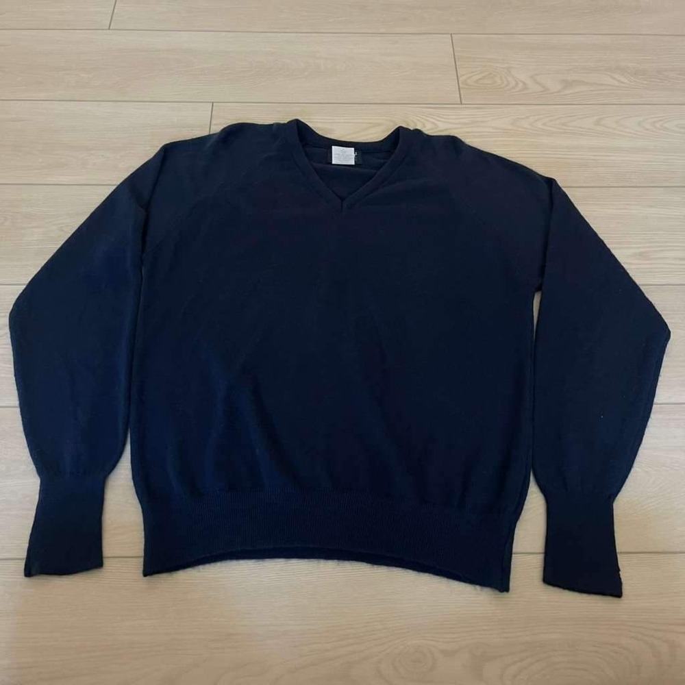 Par Four‎ Sportswear Mens V Neck Sweater Long Sleeve Acrylic Blue Large